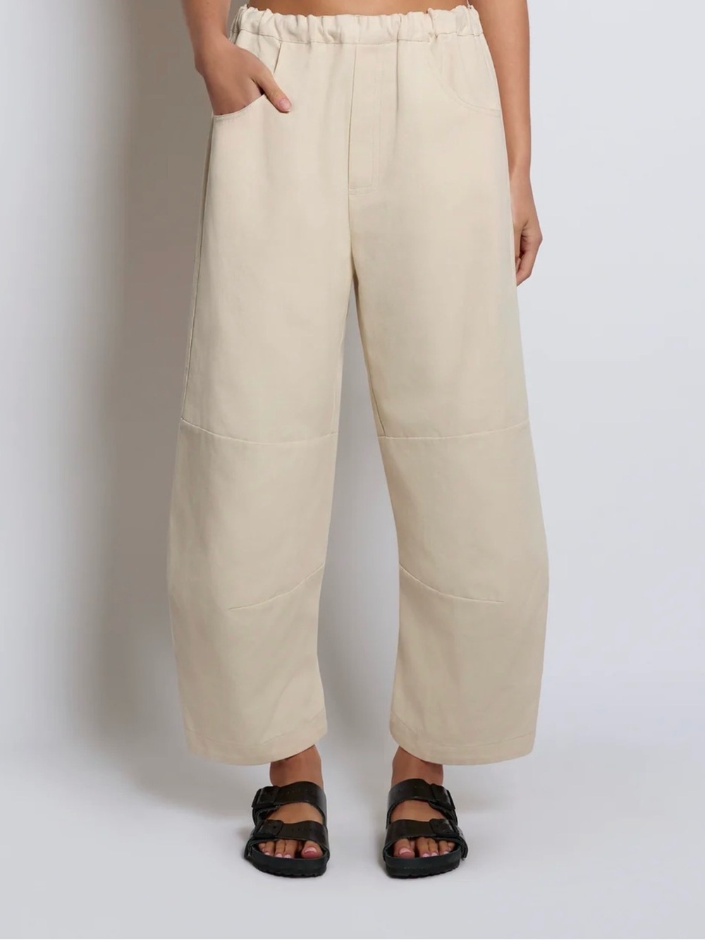 Roucha Pace Pant in Ecru Cotton Canvas